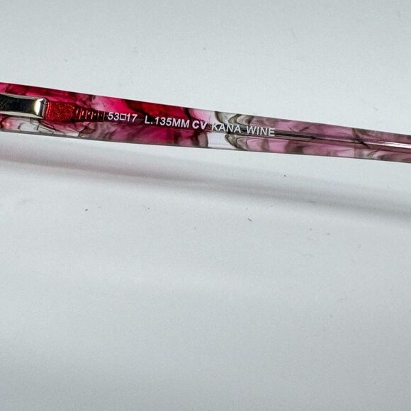 BCBG Maxazria Cat Eye Half Rim Frame Eyeglasses Kana Wine 53 17 135 H13633 - Picture 6 of 7